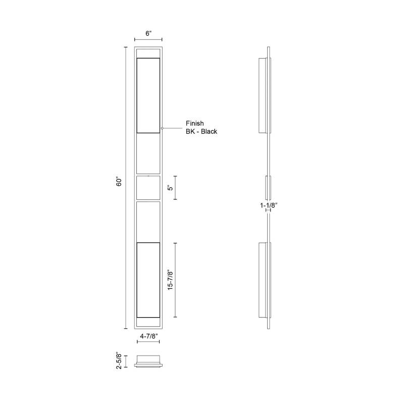 Kuzco EW72560 Aspen 60" Tall LED Outdoor Wall Sconce