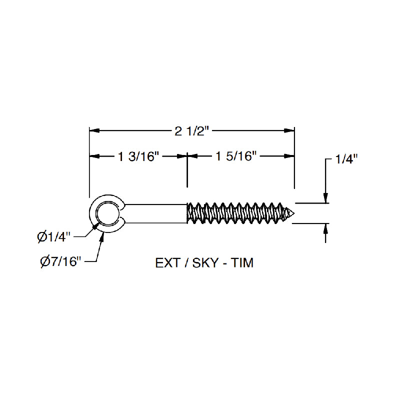 Bruck EXT/SKY-MET Skyline Indoor/Outdoor Eyebolt Mount for Sheet Metal