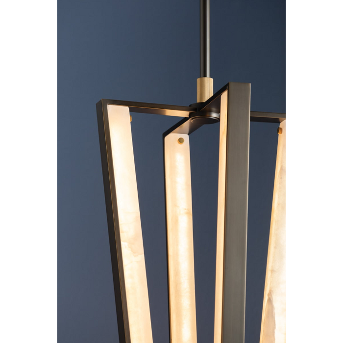 Hudson Valley 4054 Edgemere 4-lt 16" LED Pendant - Aged Brass/Distressed Bronze