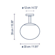 Bover Elipse PF/30 2-lt 12" LED Outdoor Semi-Flushmount