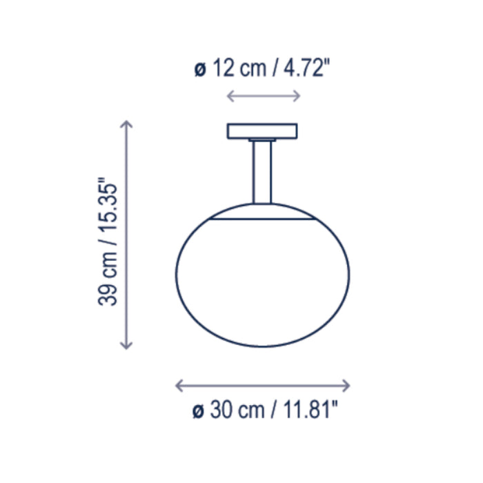 Bover Elipse PF/30 2-lt 12" LED Outdoor Semi-Flushmount