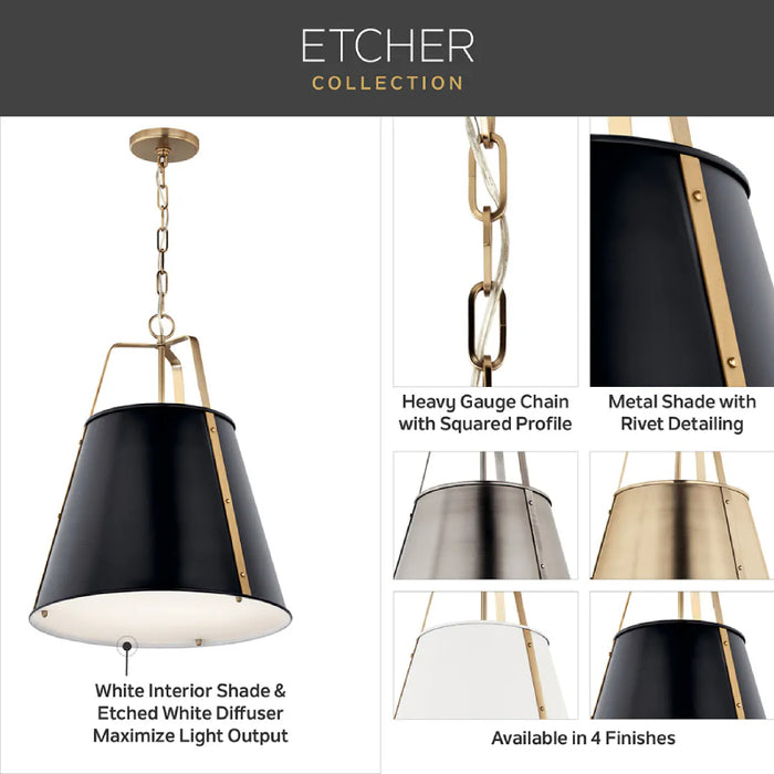 Kichler 52710 Etcher 1-lt 13" Pendant