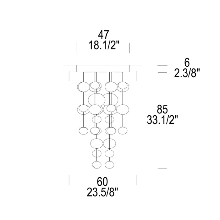 Leucos Ether S 5-lt 24" Chandelier