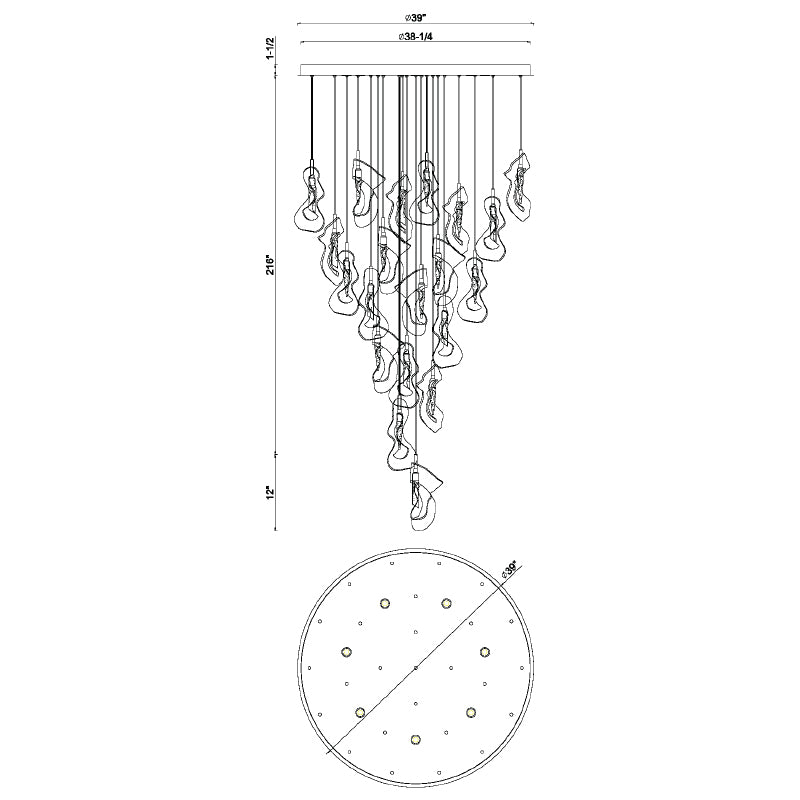 Eurofase 49238 Norah 33-lt 39" LED Grand Chandelier