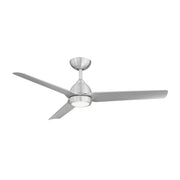 WAC F-001L Mocha 54" Smart Ceiling Fan with LED Light Kit - Brushed Aluminum
