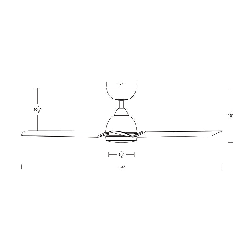 WAC F-001 Mocha 54" Smart Ceiling Fan