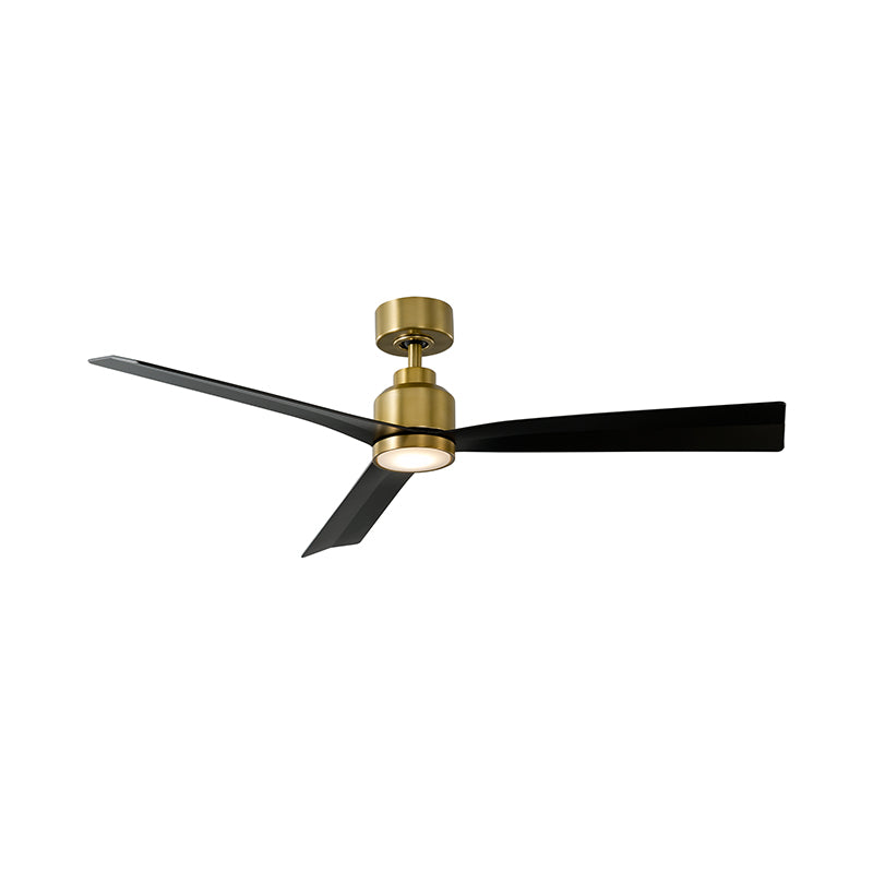 WAC F-003L Clean 52" Smart Ceiling Fan with LED Light Kit - Soft Brass/Matte Black