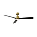 WAC F-003L Clean 52" Smart Ceiling Fan with LED Light Kit - Soft Brass/Matte Black