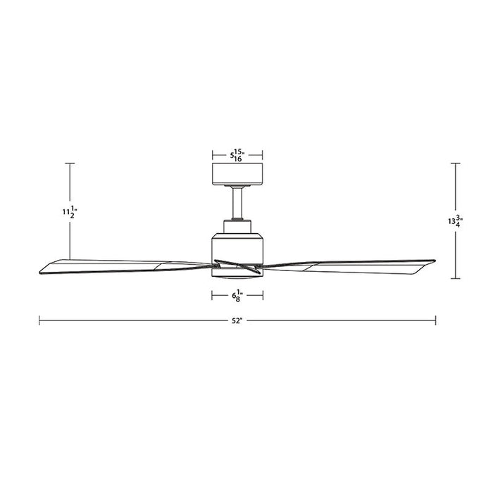 WAC F-003L Clean 52" Smart Ceiling Fan with LED Light Kit