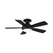 WAC F-034L Odyssey Flush 44" Smart Ceiling Fan with LED Light Kit - Matte Black