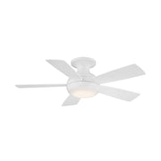 WAC F-034L Odyssey Flush 44" Smart Ceiling Fan with LED Light Kit - Matte White