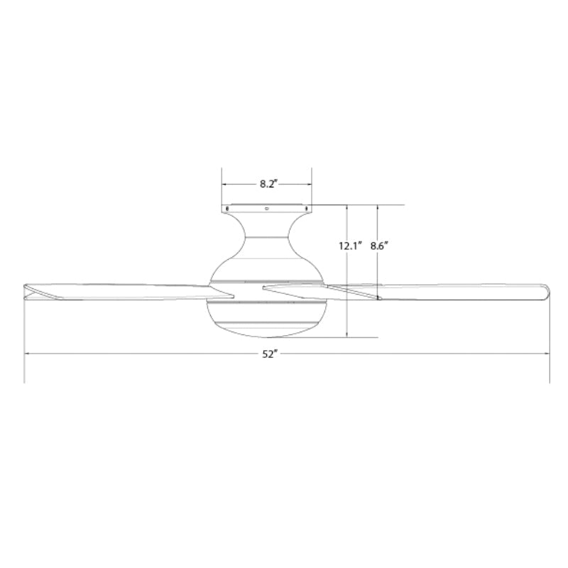 WAC F-035L Odyssey Flush 52" Smart Ceiling Fan with LED Light Kit 
