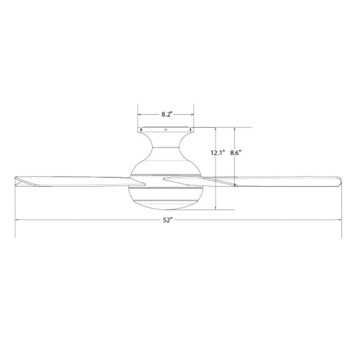 WAC F-035L Odyssey Flush 52" Smart Ceiling Fan with LED Light Kit 