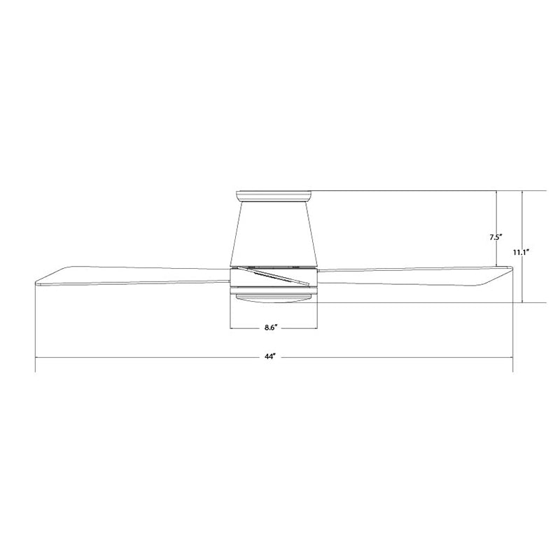 WAC F-036L Hug 44" Flush Mount Smart Ceiling Fan with LED Light Kit