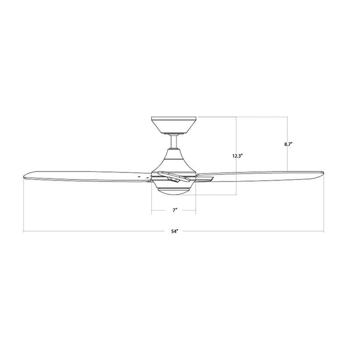 WAC F-060L Blitzen 54" Smart Ceiling Fan with LED Light Kit