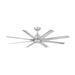 WAC F-064 Mocha XL 66" Smart Ceiling Fan - Brushed Aluminum