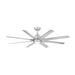 WAC F-064L Mocha XL 66" Smart Ceiling Fan with LED Light Kit - Brushed Aluminum