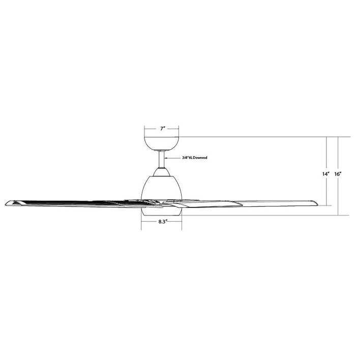 WAC F-064L Mocha XL 66" Smart Ceiling Fan with LED Light Kit
