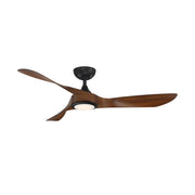WAC F-074L Swirl 54" Smart Ceiling Fan with LED Light Kit - Matte Black/Distressed Koa