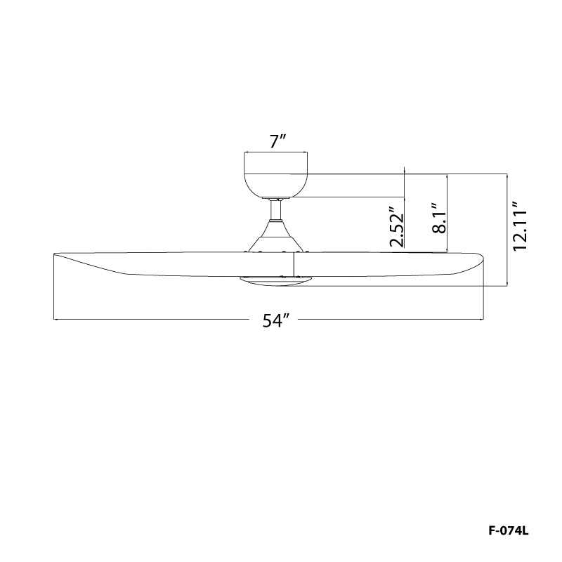 WAC F-074L Swirl 54" Outdoor Smart Ceiling Fan with LED Light Kit, 4CCT Selectable