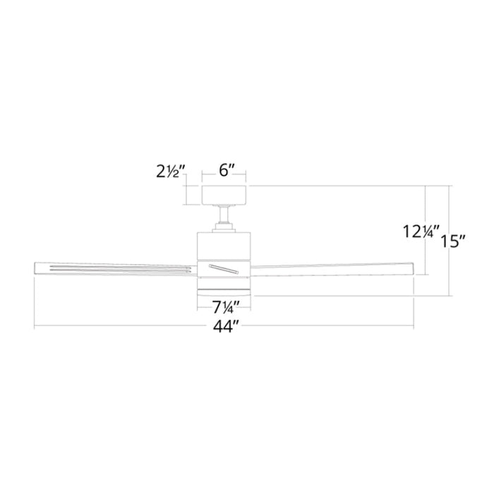 WAC F-083L San Francisco 44" Smart Ceiling Fan with LED Light Kit 