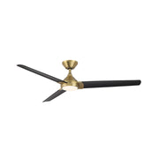 WAC F-088L Zelda 60" Smart Ceiling Fan with LED Light Kit - Soft Brass