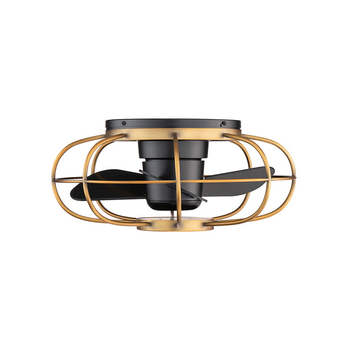 WAC F-096L Aella 22" Flush Mount Ceiling Fan with LED Light Kit - Aged Brass