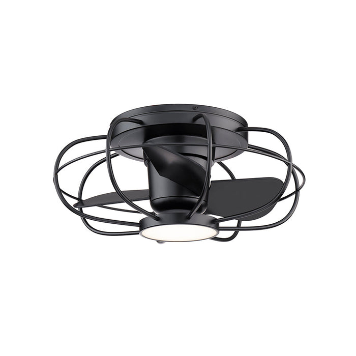 WAC F-096L Aella 22" Flush Mount Ceiling Fan with LED Light Kit - Matte Black