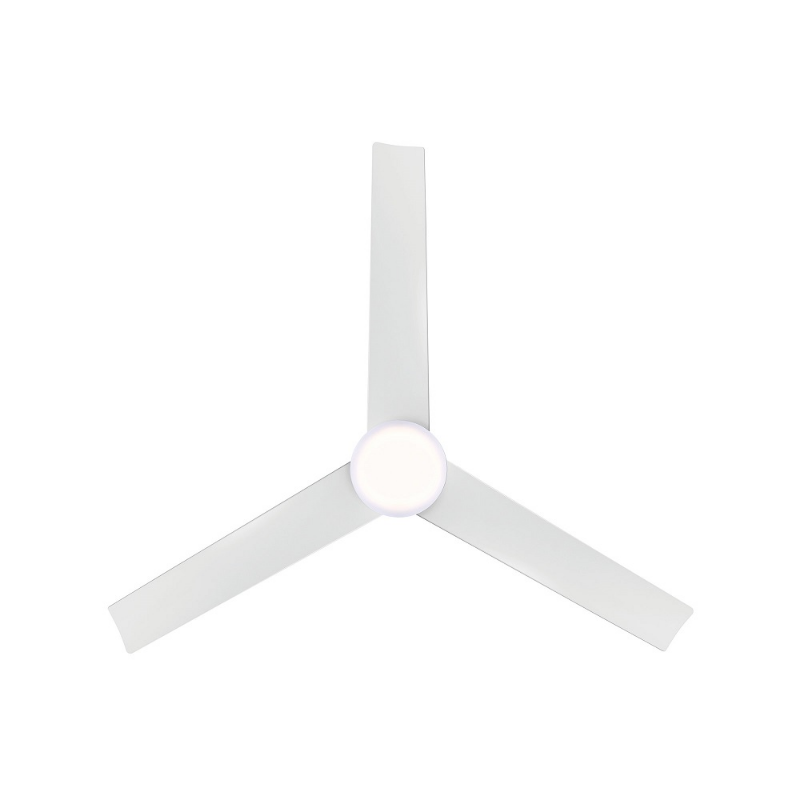 WAC F-103L Flair 56" Outdoor Smart Ceiling Fan with LED Light Kit, 4CCT Selectable - Matte White