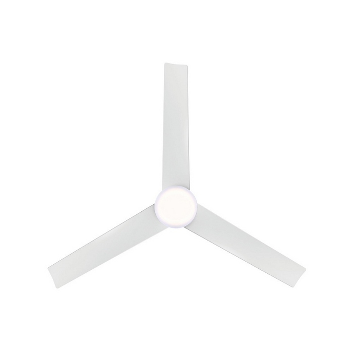 WAC F-103L Flair 56" Outdoor Smart Ceiling Fan with LED Light Kit, 4CCT Selectable - Matte White