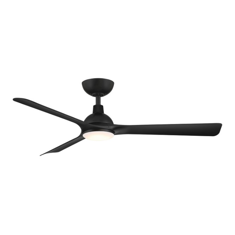 WAC F-104L Gage 52" Outdoor Smart Ceiling Fan with LED Light Kit, 4CCT Selectable - Matte Black