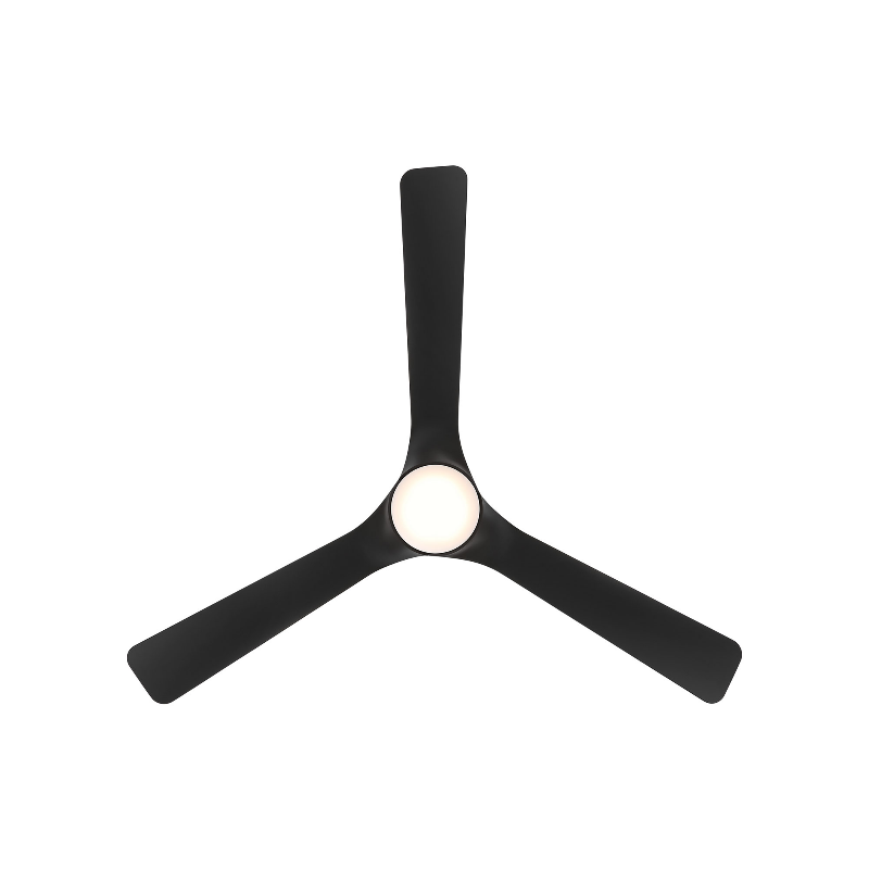 WAC F-104L Gage 52" Outdoor Smart Ceiling Fan with LED Light Kit, 4CCT Selectable - Matte Black