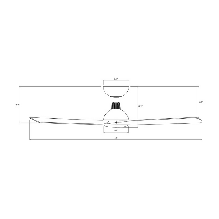 WAC F-104L Gage 52" Outdoor Smart Ceiling Fan with LED Light Kit, 4CCT Selectable