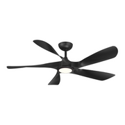 WAC F-105L Swirl 5 56" Outdoor Smart Ceiling Fan with LED Light Kit, 4CCT Selectable - Matte Black
