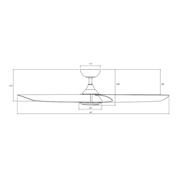 WAC F-105L Swirl 5 56" Outdoor Smart Ceiling Fan with LED Light Kit, 4CCT Selectable