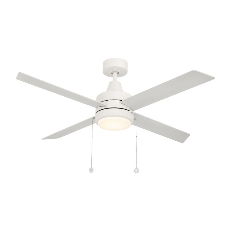 WAC F-106L Quade 52" Ceiling Fan with LED Light Kit - Matte White