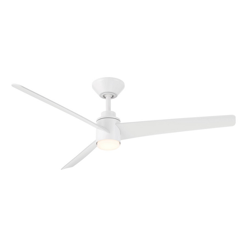 WAC F-109L Novelle 52" Outdoor Smart Ceiling Fan with LED Light Kit, 4CCT Selectable - Matte White