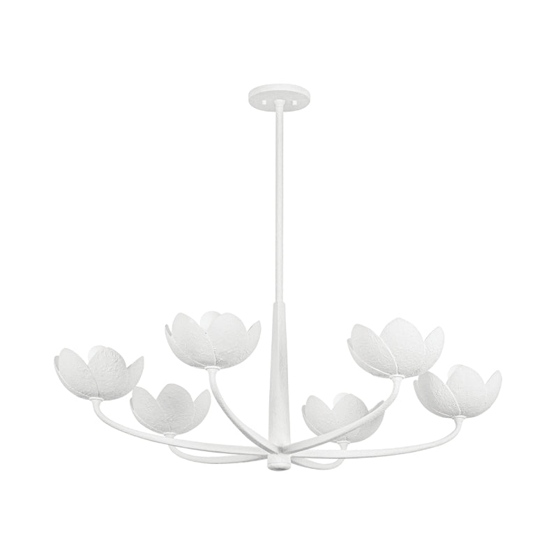 Troy F2040 Arcata 6-lt 40" Chandelier - Gesso White