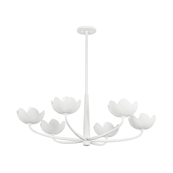 Troy F2040 Arcata 6-lt 40" Chandelier - Gesso White