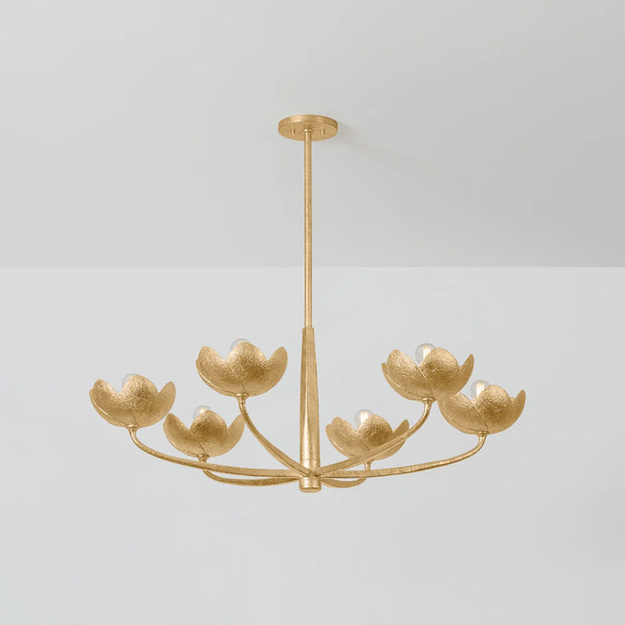 Troy F2040 Arcata 6-lt 40" Chandelier - Vintage Gold Leaf