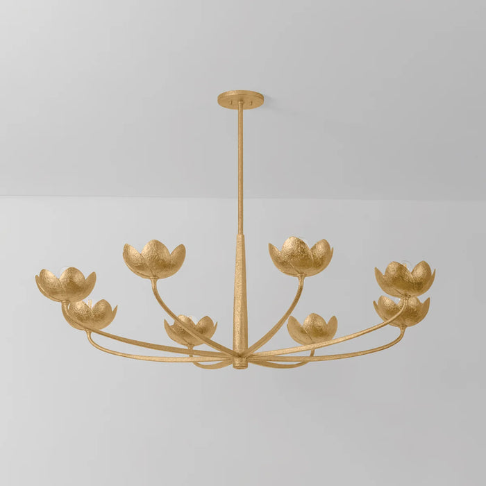 Troy F2048 Arcata 8-lt 55" Chandelier - Vintage Gold Leaf