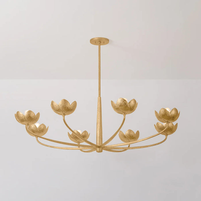 Troy F2048 Arcata 8-lt 55" Chandelier - Vintage Gold Leaf