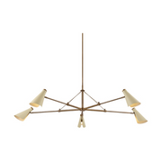 Troy F4369 Andersen 5-lt 69" Chandelier - Patina Brass/Soft Sand