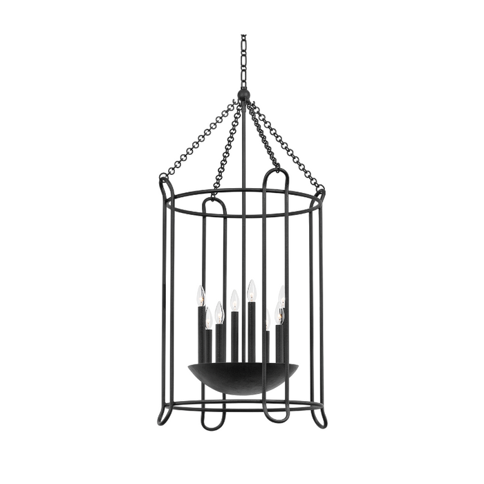 Troy F4625 Lassen 8-lt 24" Pendant - Black Iron