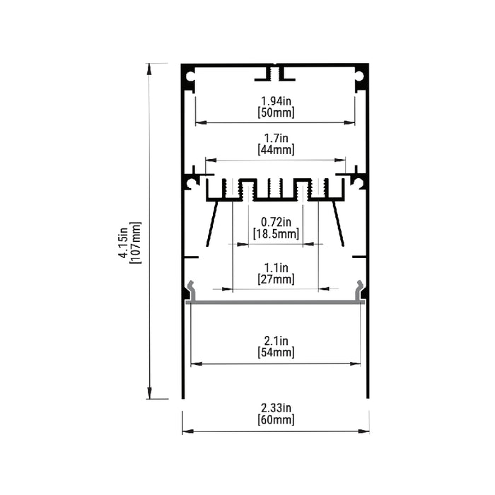 Eurofase F50 LED Architectural Linear, Suspension Mount, Regressed Anti-Glare 120-277V/347V