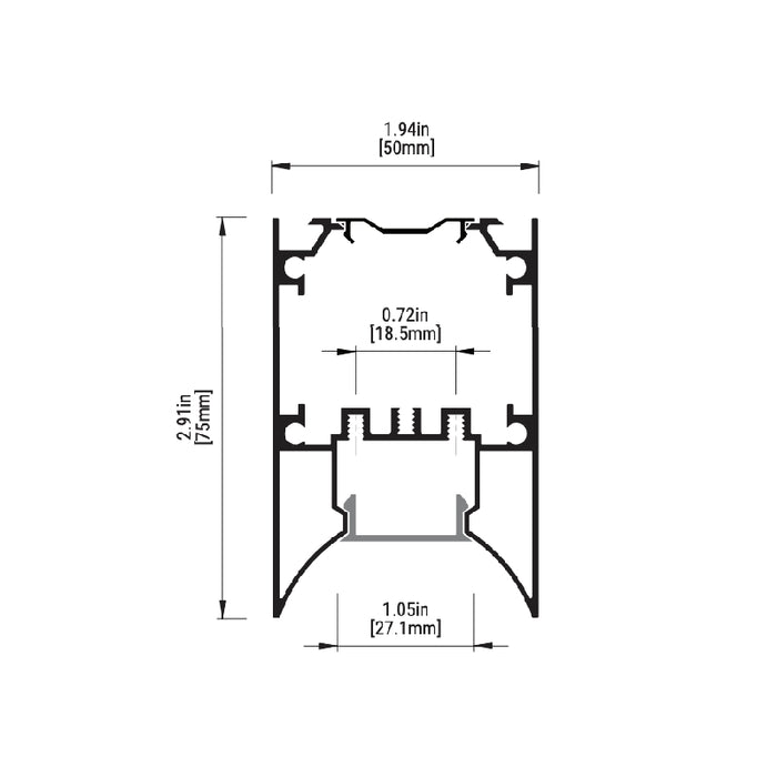 Eurofase F50 LED Architectural Linear, Suspension Mount, Regressed Arch, 120-277V/347V