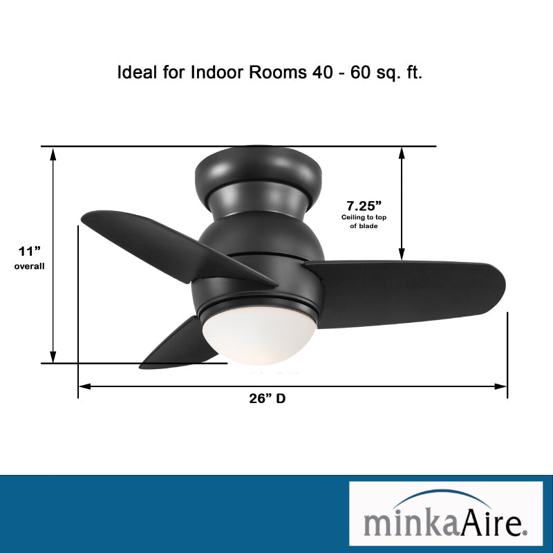 Minka Aire F510L Spacesaver 26" Ceiling Fan with LED Light Kit