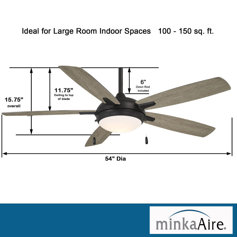 Minka Aire F534L Lun-Aire 54" Ceiling Fan with LED Light Kit