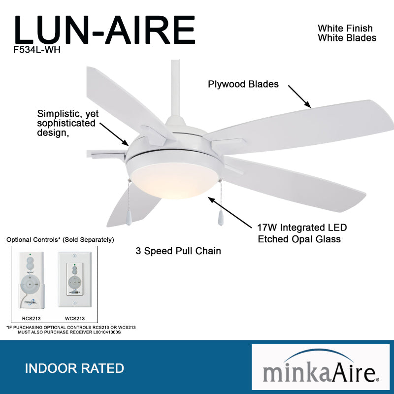 Minka Aire F534L Lun-Aire 54" Ceiling Fan with LED Light Kit