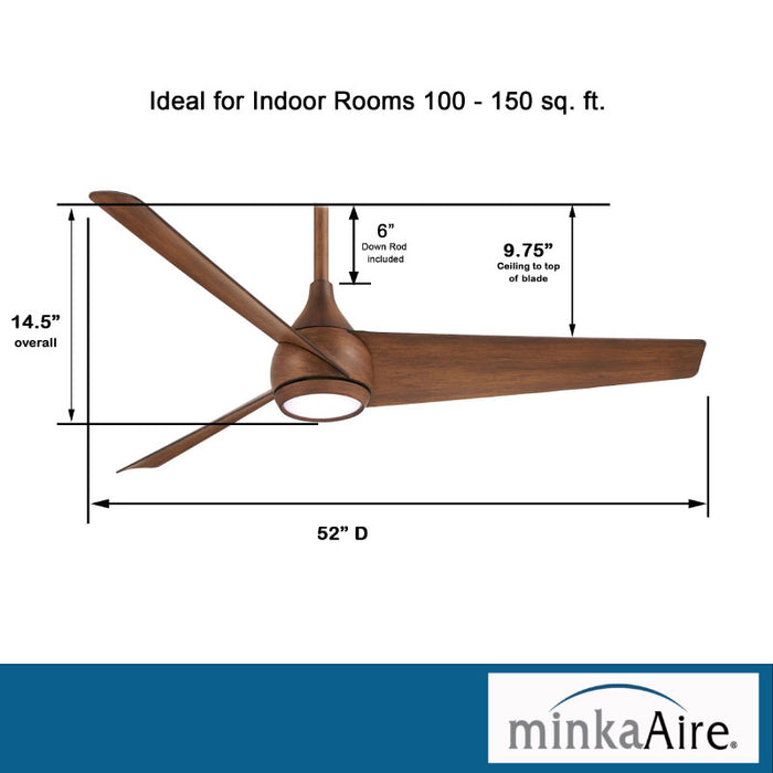 Minka Aire F678L Twist 52" Ceiling Fan with LED Light Kit